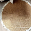 Tapis de plancher à domicile en jute rond